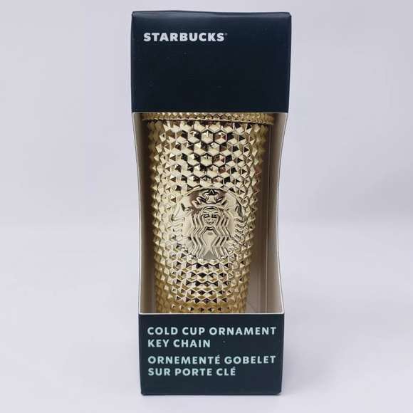 Starbucks Accessories - Starbucks Holiday Release 2022. Gold Chrome Ornament & Cold Cup Key Chain. BNWT